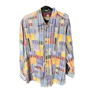 Robert Graham Custom 3XLB Abstract Plaid Button Up Shirt Limited Edition E63